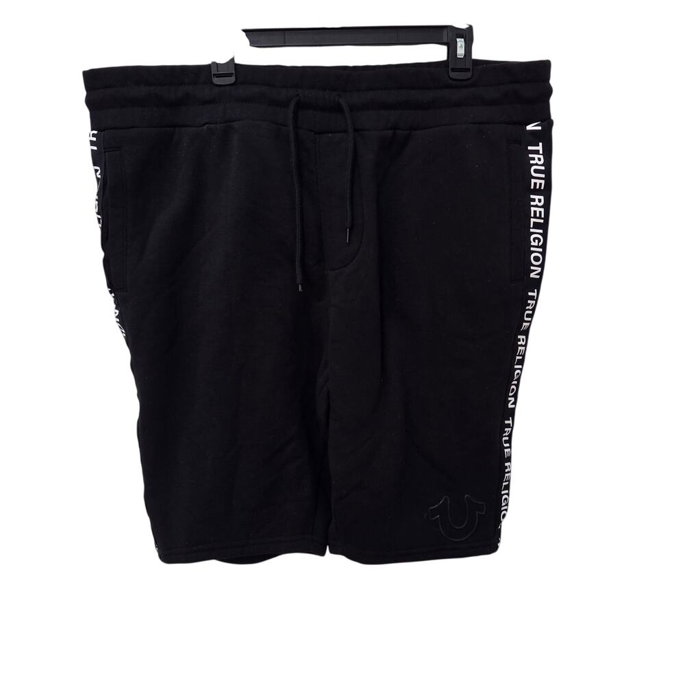 True Religion Black Men's Flat Front Shorts
